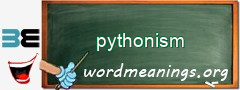 WordMeaning blackboard for pythonism